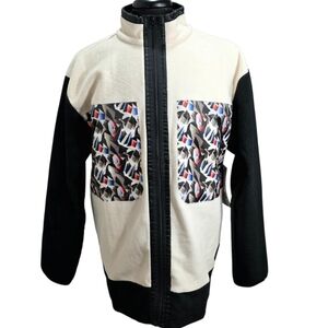 Bauer Game 7 Bleacher Zip Up Fleece w Glacial-Ice Pattern Pockets Size LG NWT